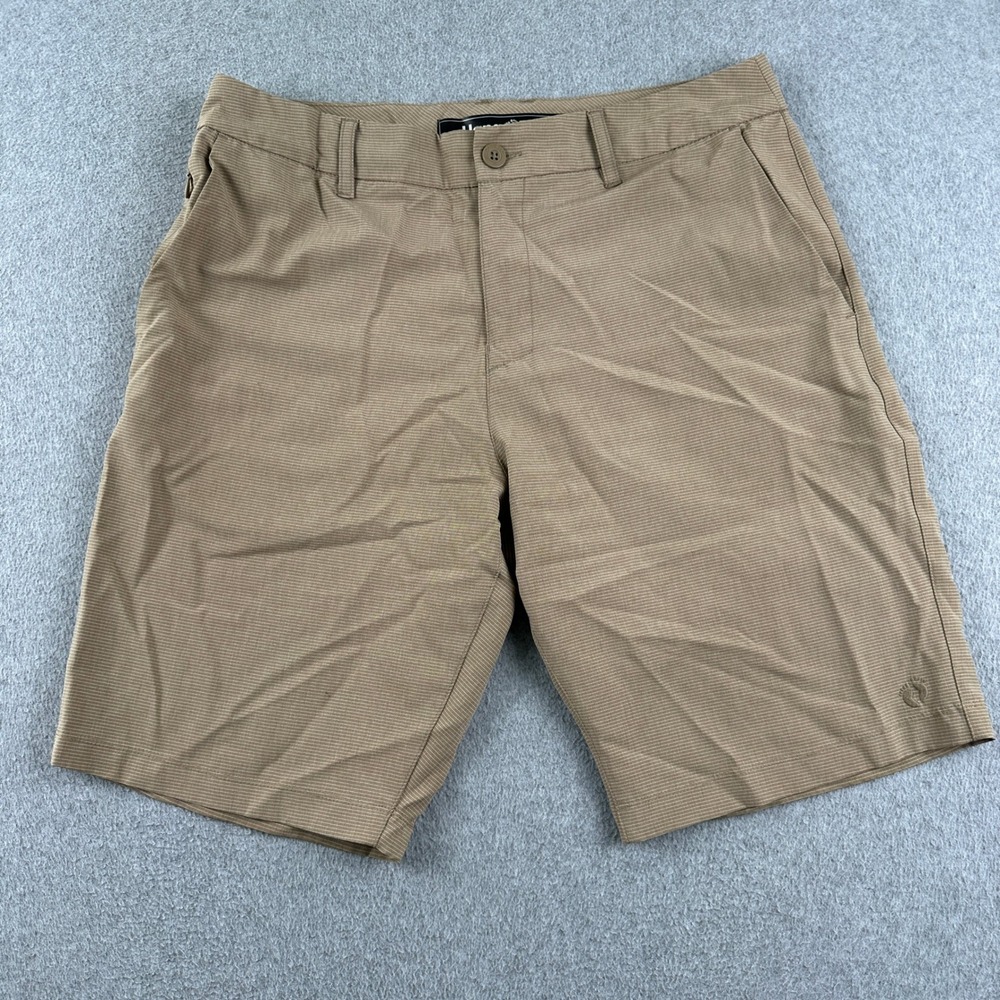 Hang Ten Shorts Mens 32 A105A814PS Tan Pinstripe Stretch Hybrid